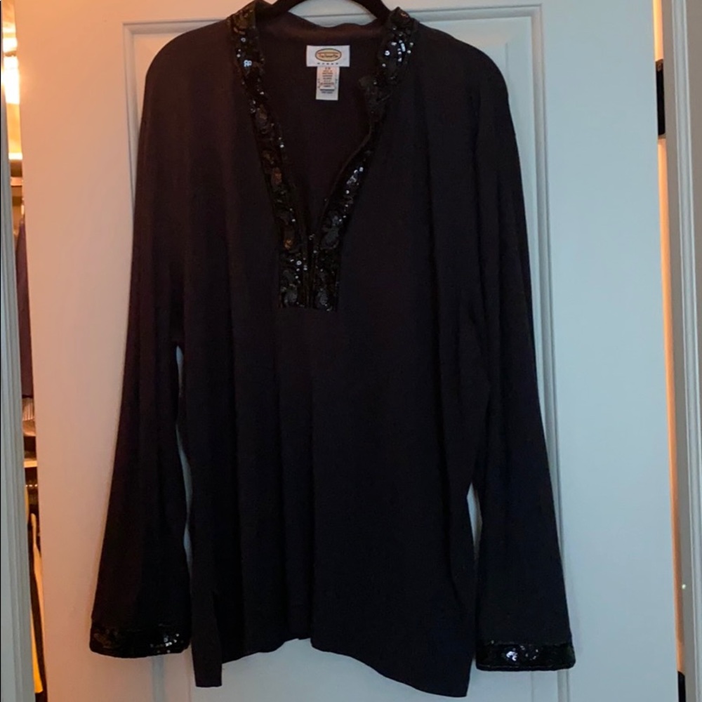 Sequin embellished black Talbots top
